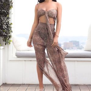 2 Piece Cheetah Cover up Set